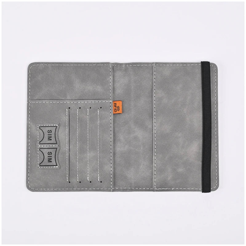 Men PU Leather Wallet Travel Passport Purse Card Male Travel