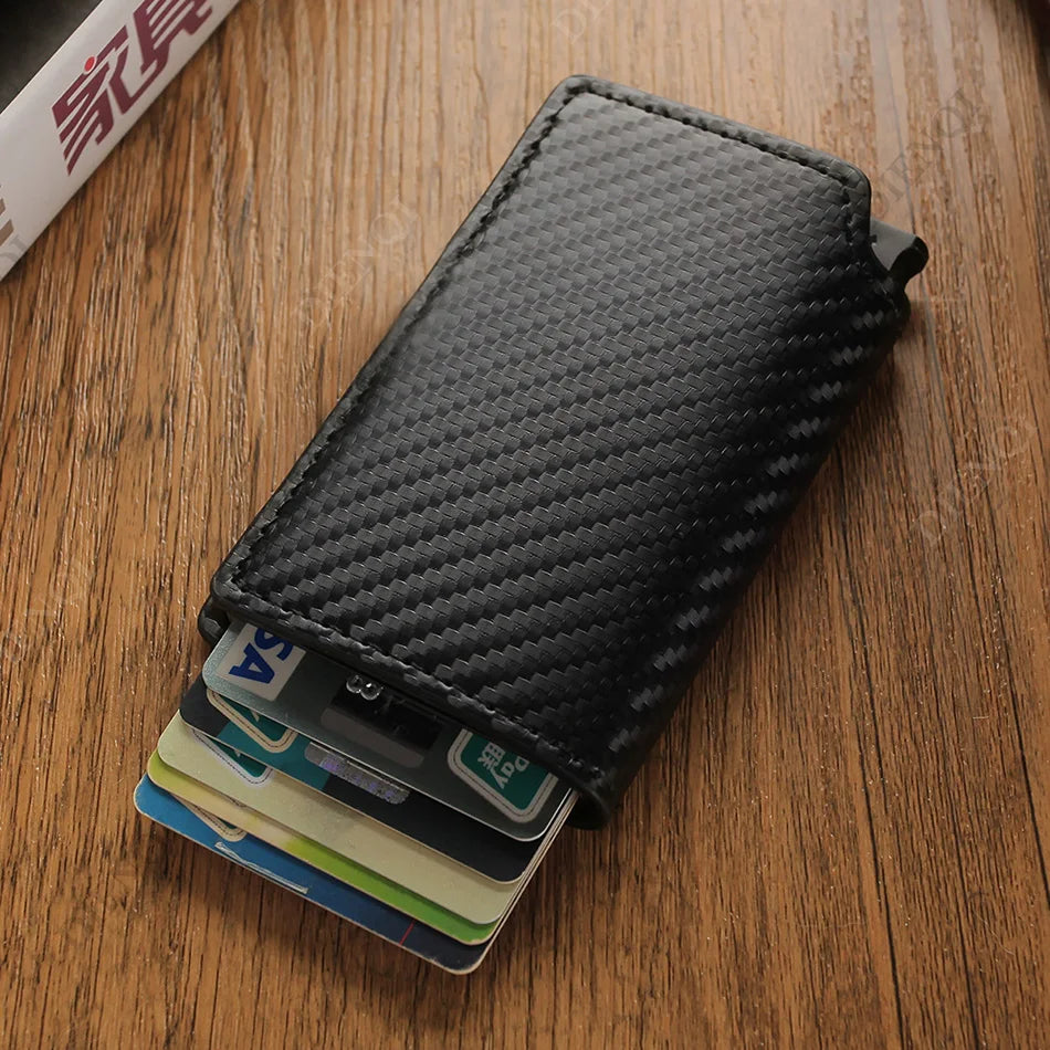 Rfid Aluminum Men Wallet Card Holders Purse Carbon Fiber Men Business