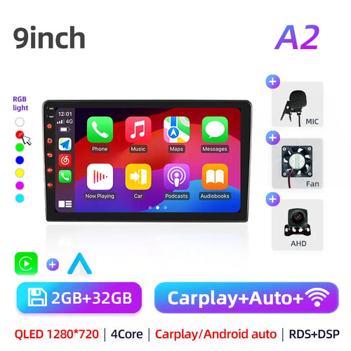 2Din Android 7"/9"/10" QLED IPS Car Radio Autoradio 2 Din Universal