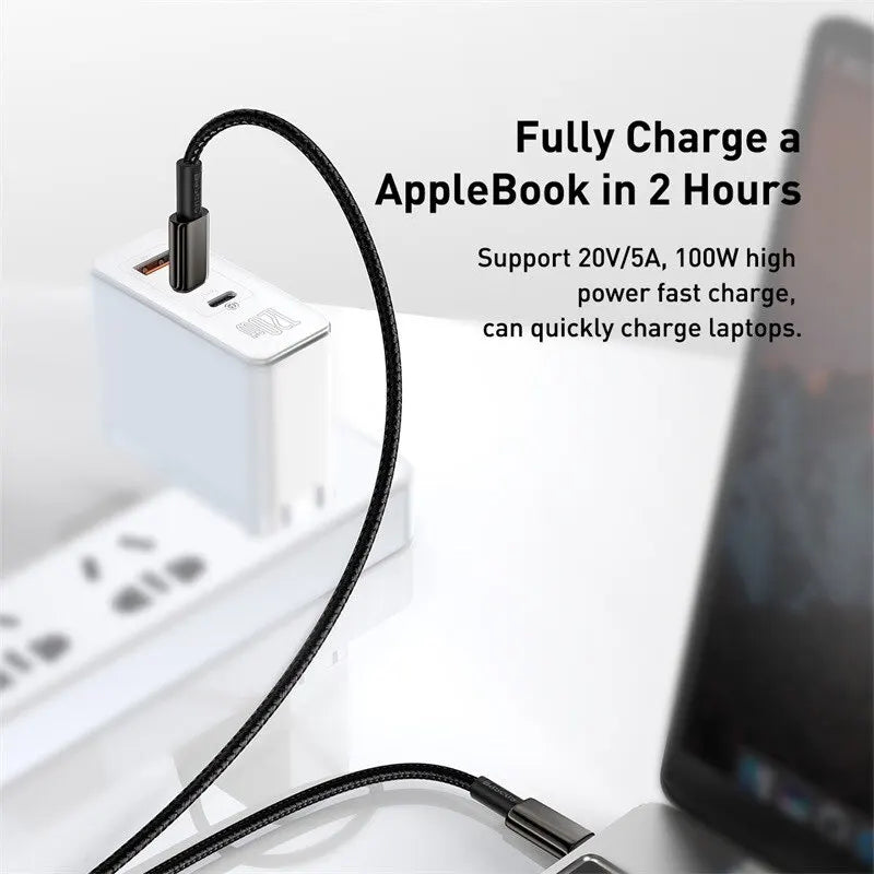 Baseus 100W Type C Cable For iPhone 15 USB C PD Fast Charging Charger