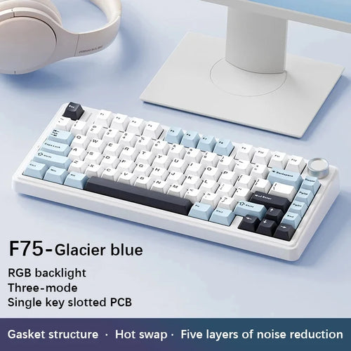 AULA F75 2.4G Wireless/Bluetooth/Wired Gaming Mechanical Keyboard RGB