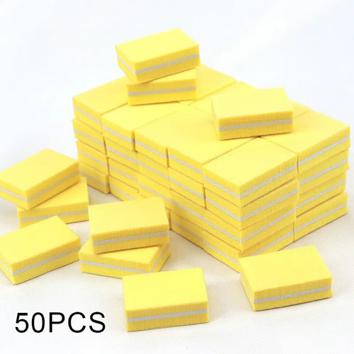 50pcs Double Sided Mini Nail File Block Sanding And Polishing Nail