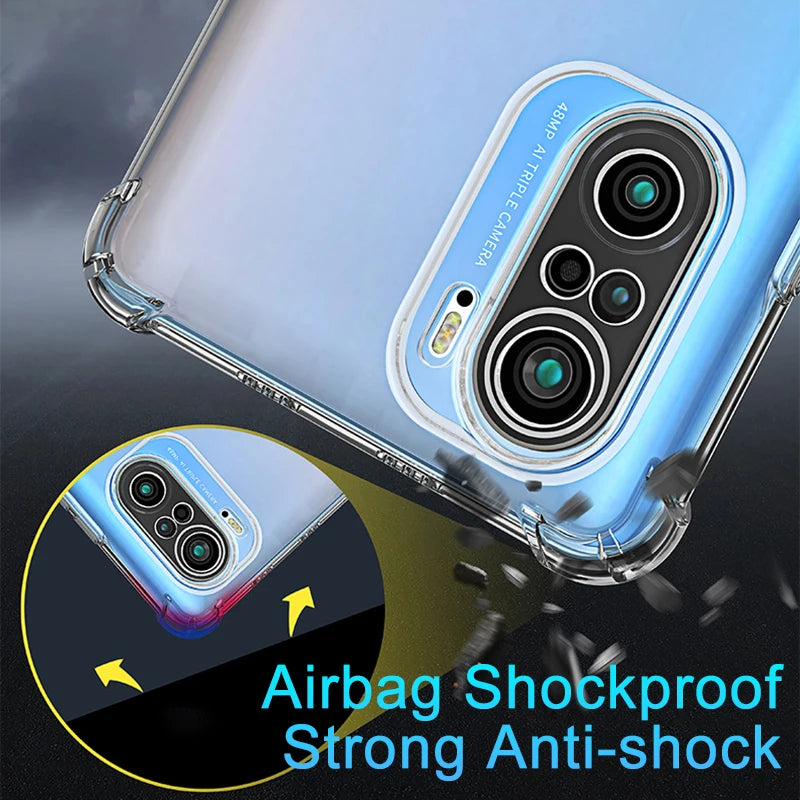 Airbag Shockproof Silicone Case For Xiaomi Redmi Note 10 10S 7 8 9 9S