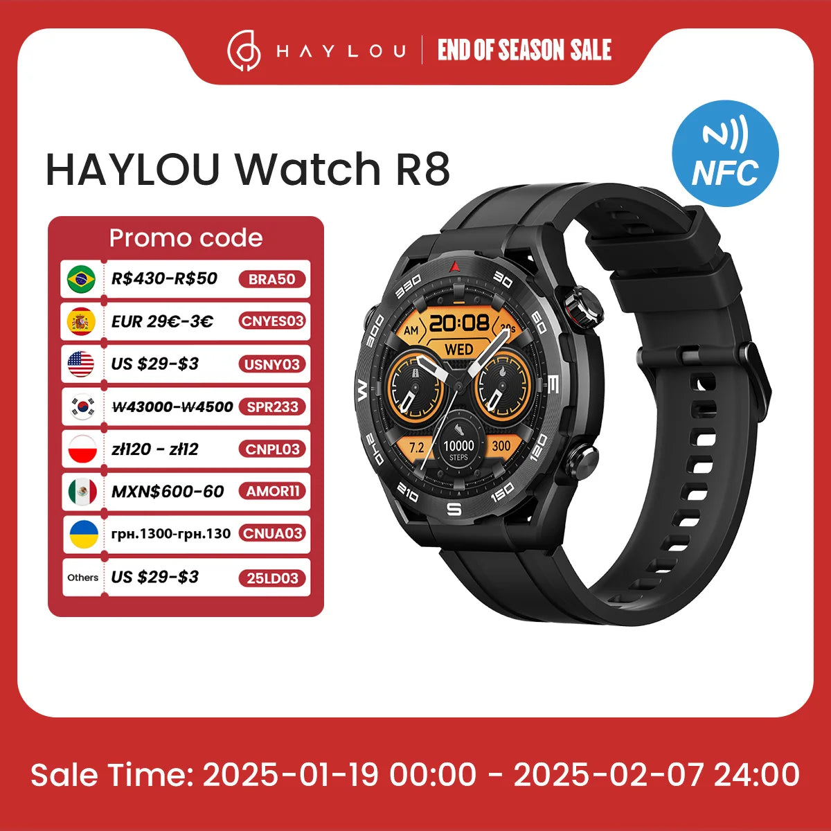 HAYLOU Watch R8 Smartwatch 1.43'' AMOLED HD Display Smart Watch