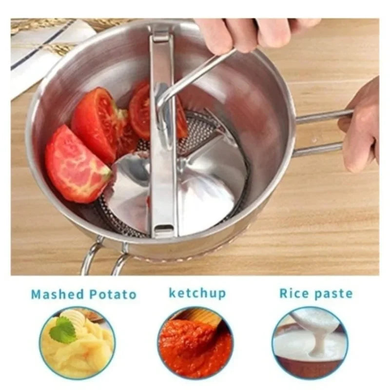 Stainless Steel Food Mill  Professional Manual Jam Masher Vegetable
