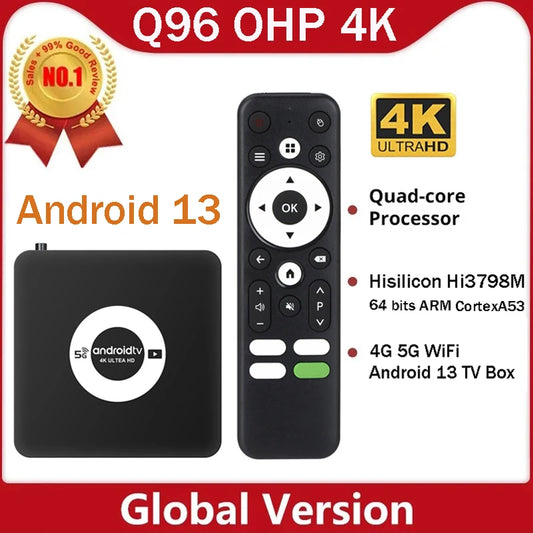 Global Version Q96 OHP 4K TV Box 4K Ultra HD Android 13 Hisilicon