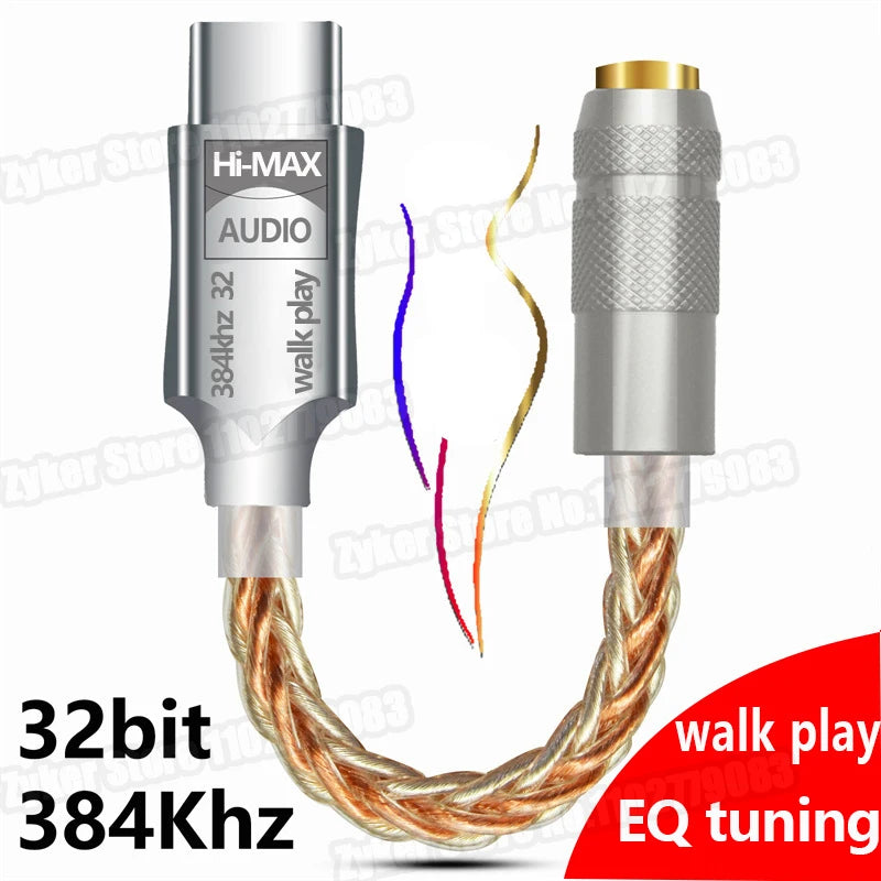 HiFi DAC Type C to 3.5mm Earphone Amplifier USB C Audio Decoder AMP