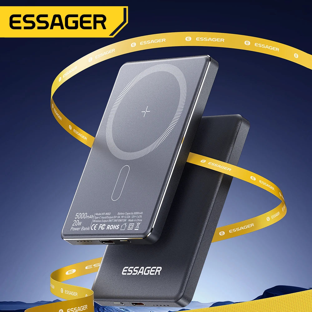 Essager Thin Wireless Power Bank 5000mAh Fast Charge Powerbank
