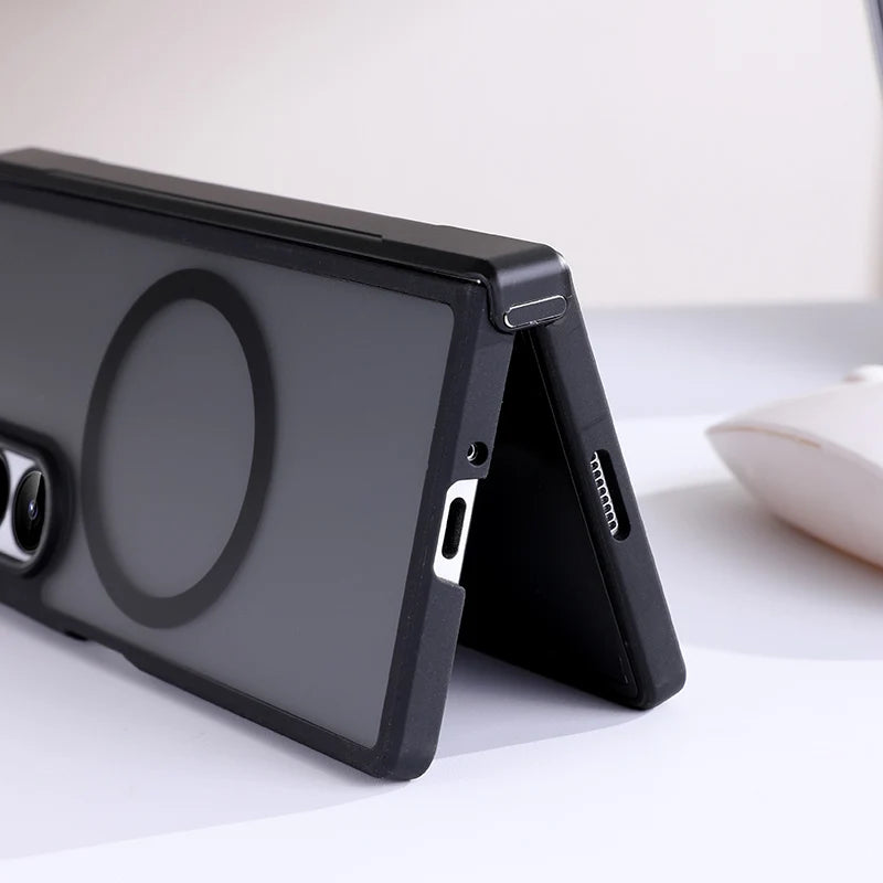 For Samsung Galaxy Z Fold 4 5 6 Magsafe Case Transparent Hinge