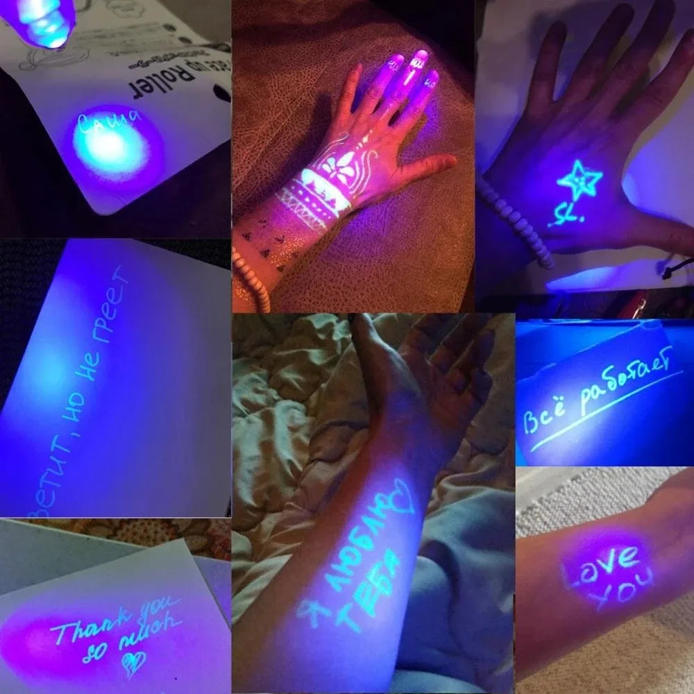 Invisible Ink Pen 12 PCS, Spy Pen with UV Light, Magic Marker for