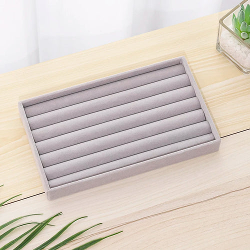 Jewelry Storage Box Earring Ring Necklace Brooch Holder Flannelette