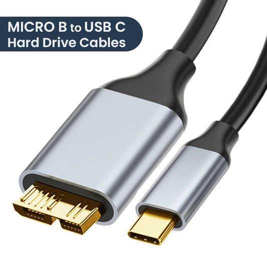 NIERBO USB C to Micro B Cord Hard Drive Cables Braided USB 3.0 Type C