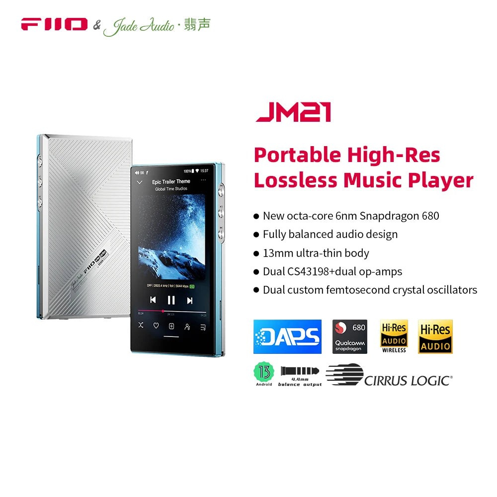 FiiO JM21 Android 13 Hi-Res Music Player MP3 with Snapdragon 680,