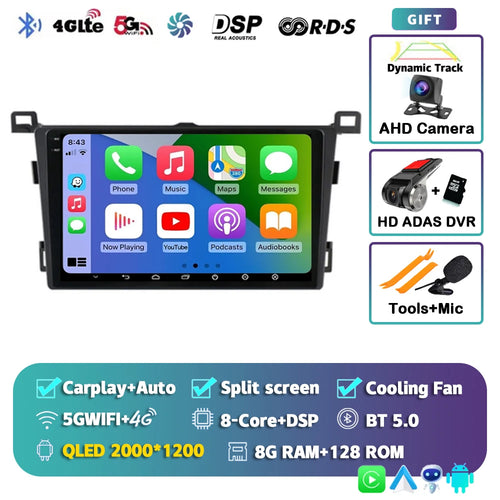 Android 14 Carplay For Toyota RAV4 Rav 4 2013 2014 2015 2016 2017 2018