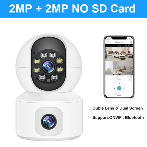 Smar 6MP WiFi Camera with Dual Screens Two-Way Audio Baby Monitor