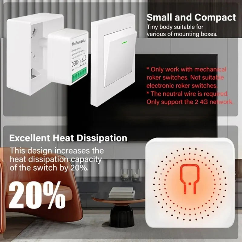 16A Wifi Smart Switch 2 Way Wireless Control DIY Light Switches Smart