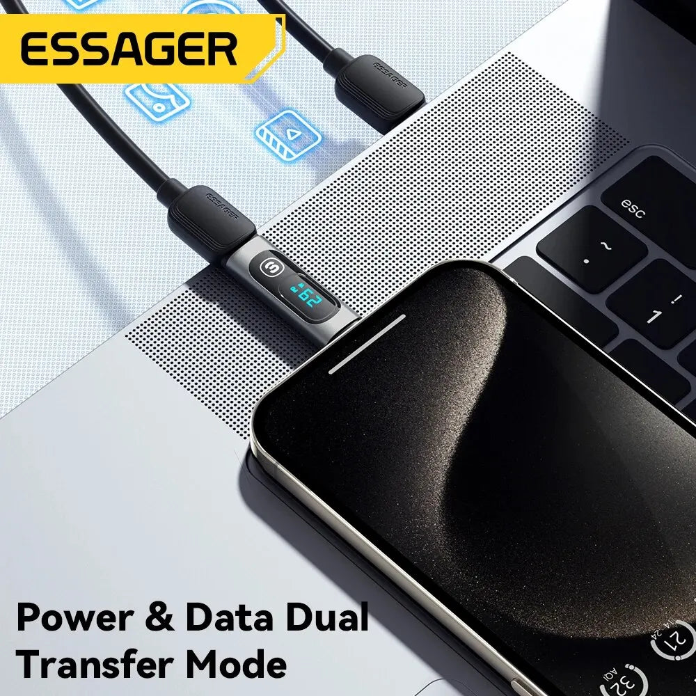 Essager USB 2.0 OTG Adapter 240W Fast Charging USB C To Type C Display