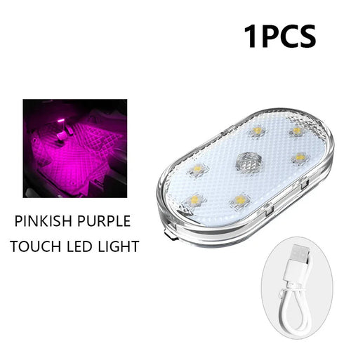 Car LED Touch Lights USB Sensor Rechargeable Reading Light Auto Door