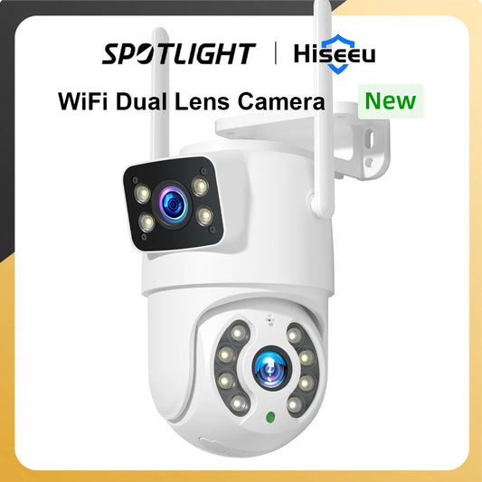 Hiseeu 8MP 4K PTZ Wifi IP Camera Dual Lens Security Protection Human
