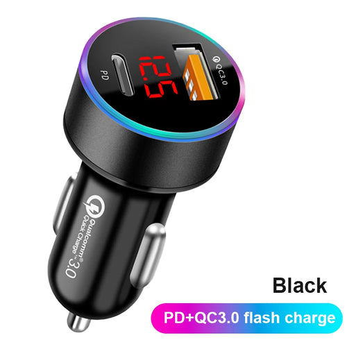 SEAMETAL Car Charger PD+USB QC3.0 38W Quick Charging Phone Charger