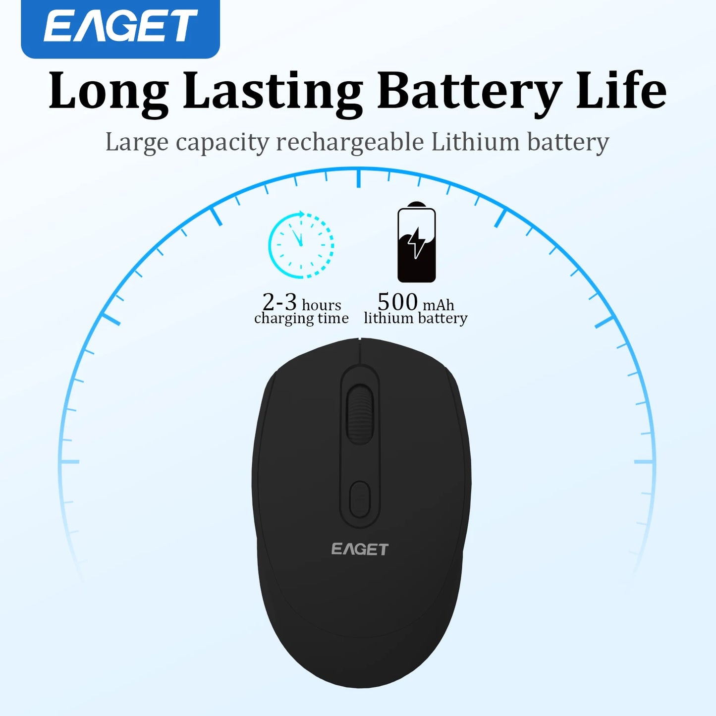 Eaget Replaceable Battery 2.4G Optical Mice Wireless Mouse with USB