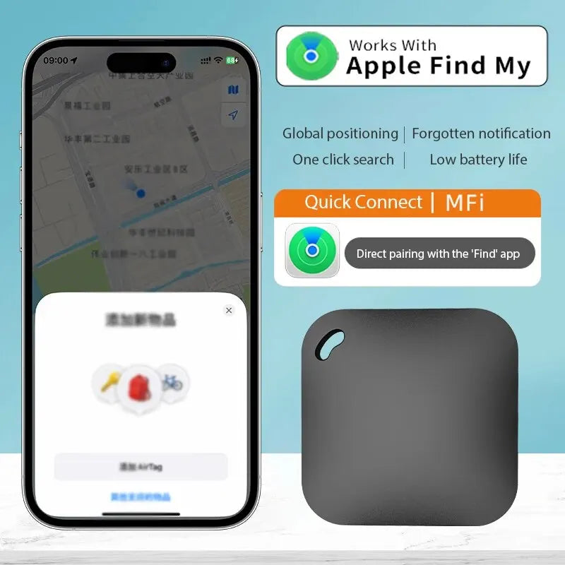 Smart Bluetooth GPS Tracker Work with Apple Find My APP ITag Anti Lost