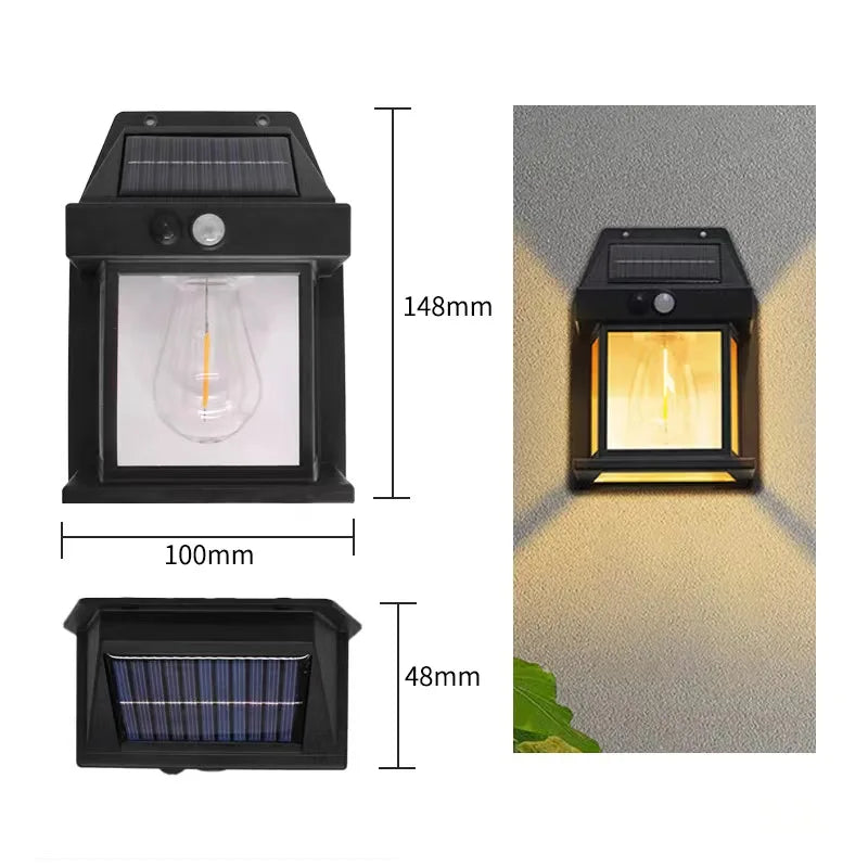 Outdoor Solar Tungsten Wall Light with Motion Sensor IP65 Waterproof