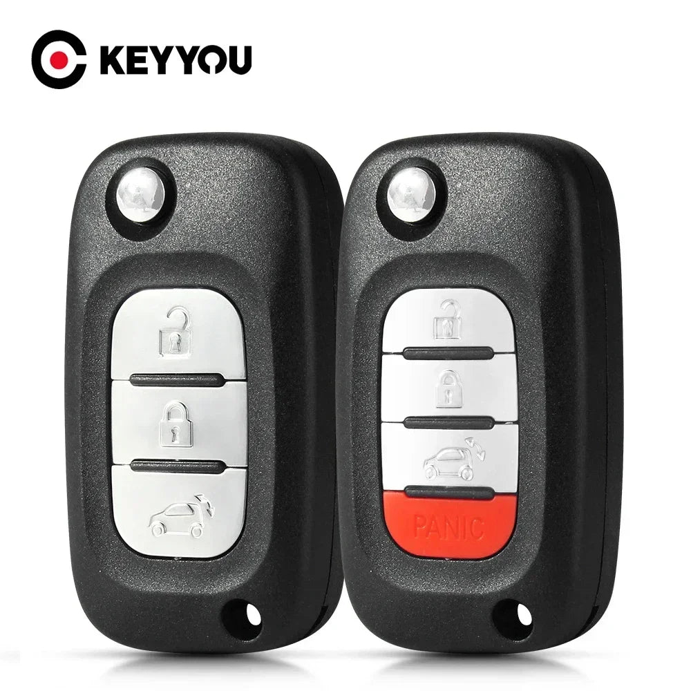 KEYYOU 3/4 Buttons Remote Car Key Shell Case Cover Fob For Mercedes