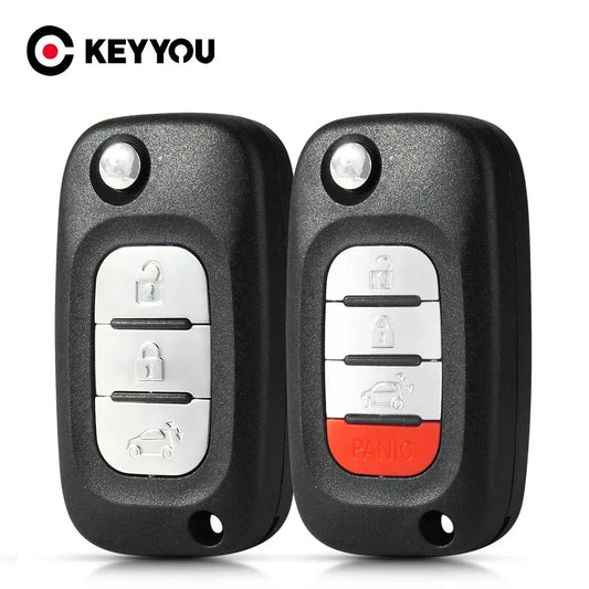 KEYYOU 3/4 Buttons Remote Car Key Shell Case Cover Fob For Mercedes