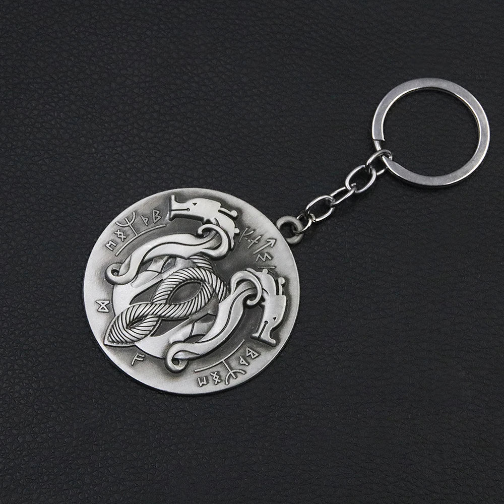 Game God of War Ragnarok Keychain Kratos The World Serpent Jormungandr