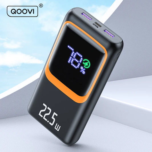 QOOVI 20000mAh Power Bank External Large Battery Capacity PD 22.5W