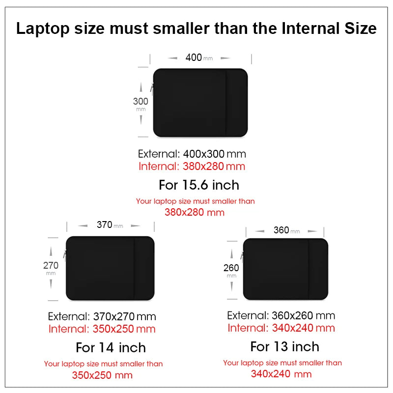 Laptop Sleeve Bag 13 14 15.6 Inch PC Cover For MacBook Air Pro Retina