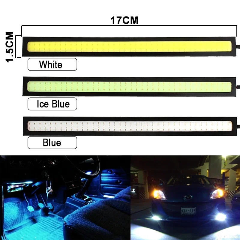 2 PCS Super Bright 17CM LED COB Fog Bulb Car DRL LED Strip Daytime
