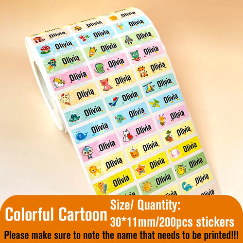 Waterproof Tag Self-adhesive Baby Name Sticker Custom Personalized