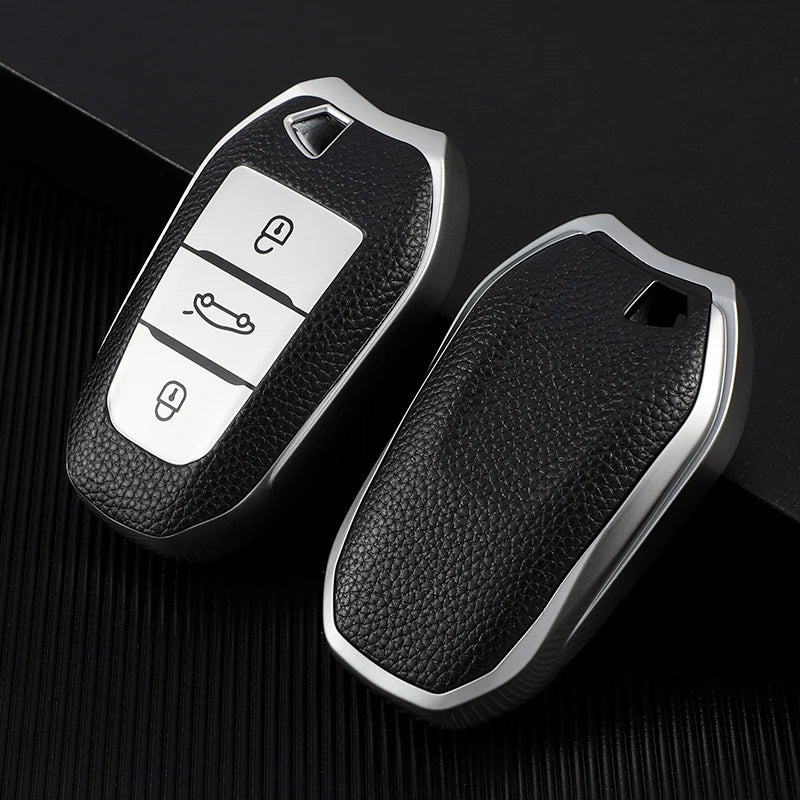 TPU Leather Car Remote Key Case Cover for Peugeot 2008 3008 4008 5008