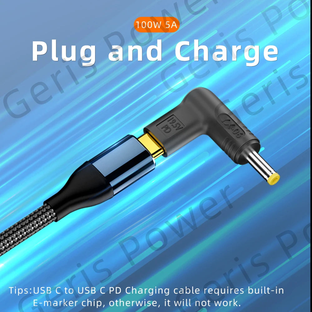 PD 100W Type C to Universal Laptop Charger Converter for Asus Lenovo