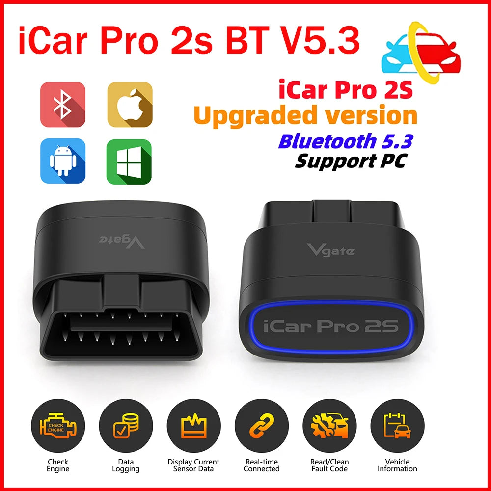 Best Price Vgate iCar Pro 2S Bluetooth 5.3 OBD2 Scanner Auto SCAN