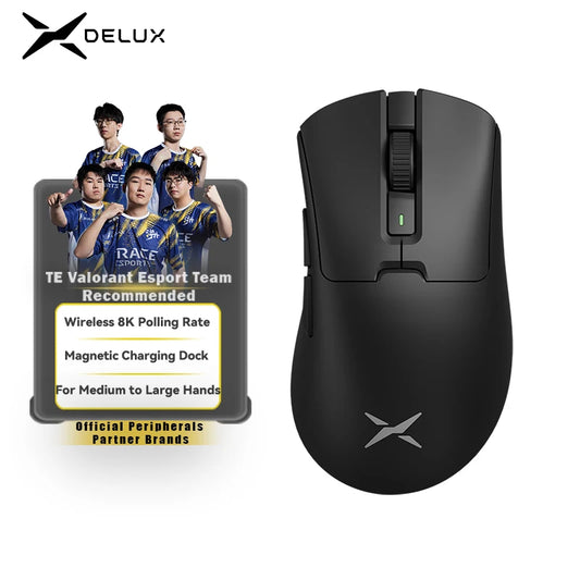 Delux M900PRO Wireless Gaming Mouse Ergonomic 8K Polling Rate PAW3395