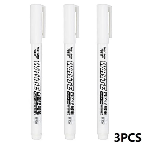New 1/2/3PCS Waterproof Metal Marker Permanent White Paint Pen Washing