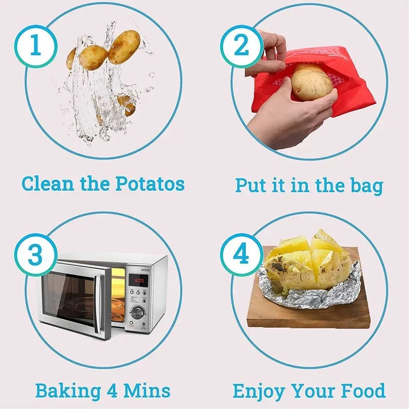 Microwave Potato Bag Reusable Express Microwave Potato Cooker Bag