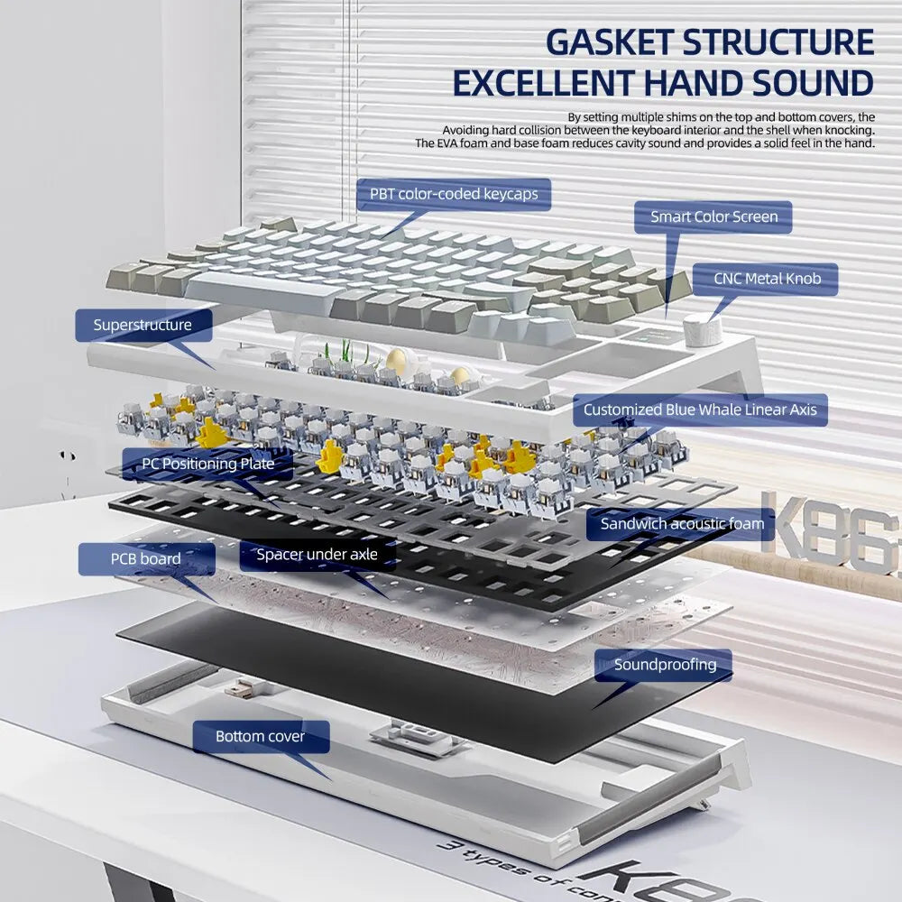 K86 Wireless Hot-Swappable Mechanical Keyboard Bluetooth/2.4g With