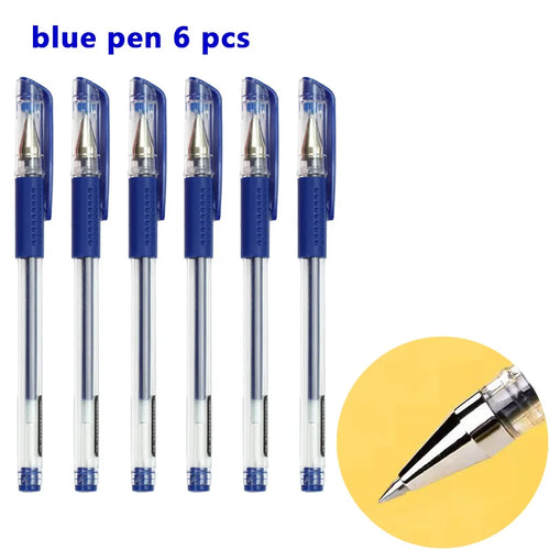 Gel pens Set Black Blue Red Refill Gel Pen Bullet Tip 0.5mm School &