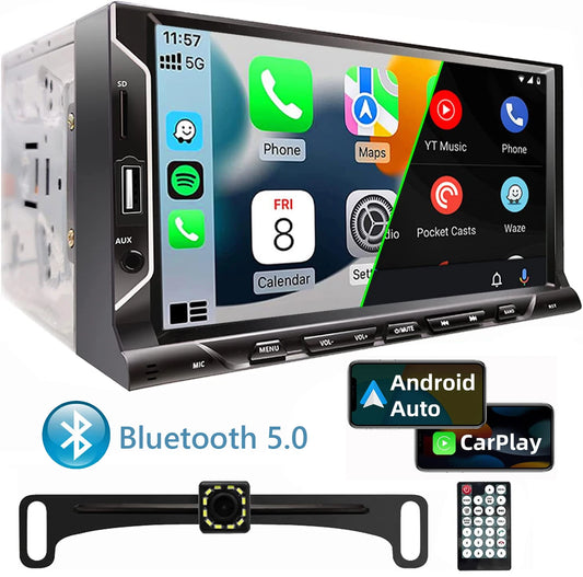 7“ HD Touch Screen Car Radio Universal 2 Din Carplay Android Auto