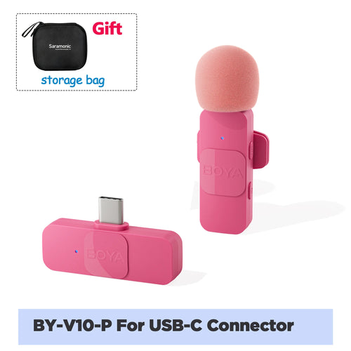 BOYA BY-V-P Wireless Lavalier Lapel Microphone for iPhone15 14 Android