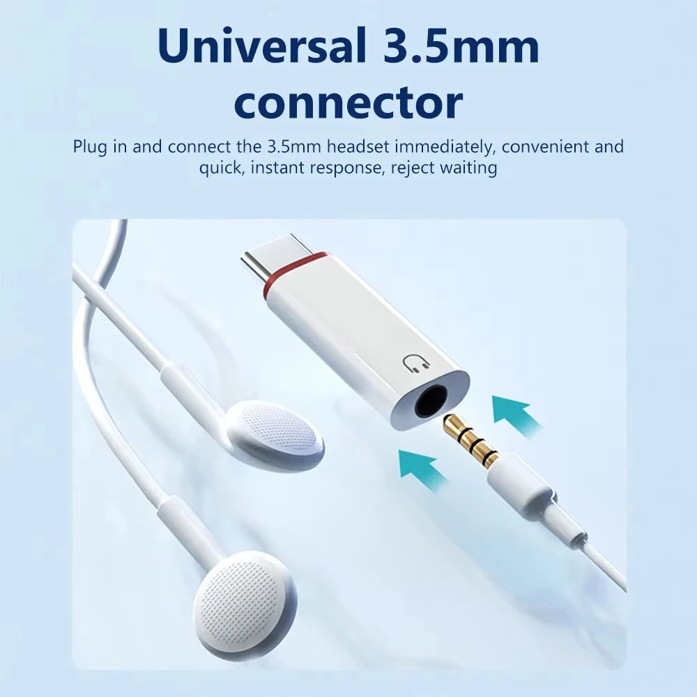 NNBILI USB C To 3.5mm Earphone Adapter 3.5 Jack USB C Audio Converter