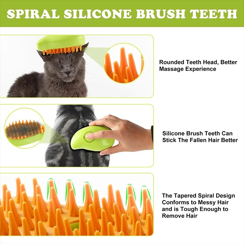 Pet Grooming Brush Electric Spray Water Spray Kitten Pet Comb Soft