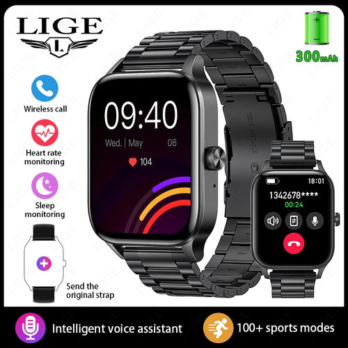LIGE Fashion Smart Watch Women 1.85” HD Screen Custom Watch Face