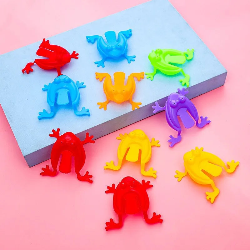 20pcs Solid Color Jumping Frog Plastic Bouncing Frog Jumping Frog
