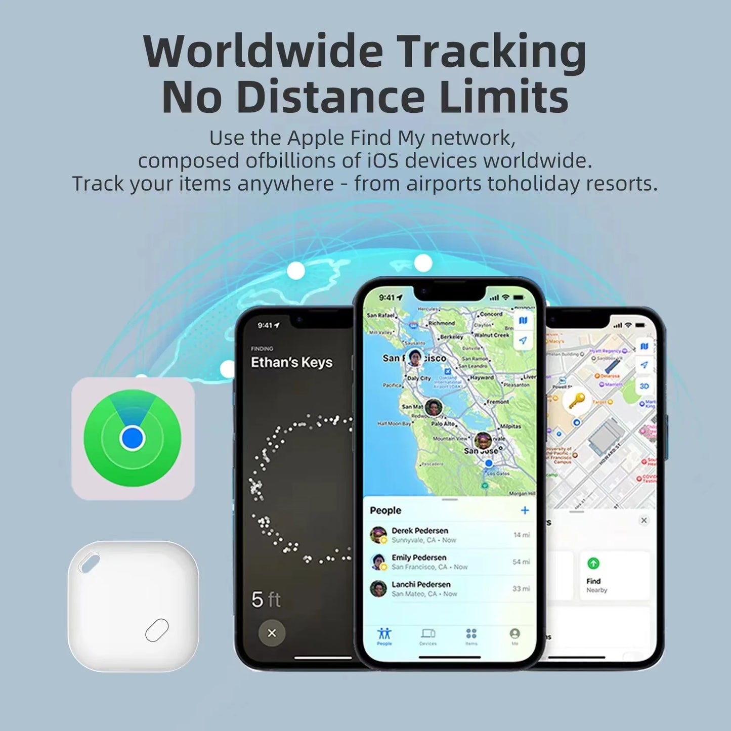 Mini Tracking Device For Apple Find My Key Smart iTag Child Finder Pet
