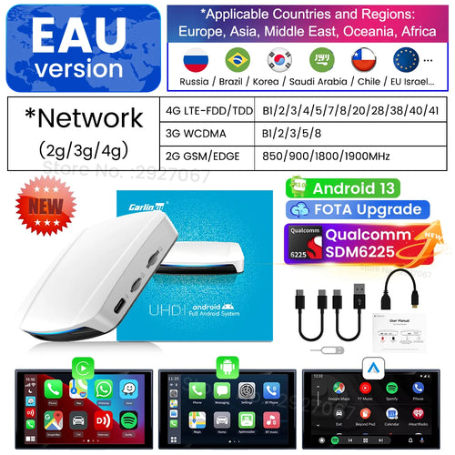 2024 CarlinKit CarPlay Ai TV Box Android 13 SDM660 6225 HDMI Streaming